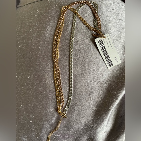 Chain Choker -tri-colour Rose Gold/Gold/Silver - Picture 2 of 6
